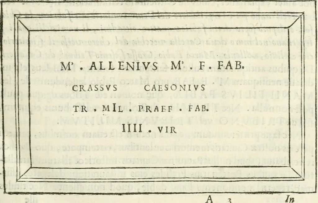 An illustration from Monumenta Patauina, Sertorii Vrsati studio collecta, digesta, explicata, suisque iconibus expressa, 1652, leaf 30
