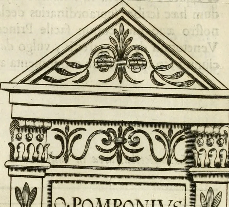 An illustration from Monumenta Patauina, Sertorii Vrsati studio collecta, digesta, explicata, suisque iconibus expressa, 1652, leaf 67