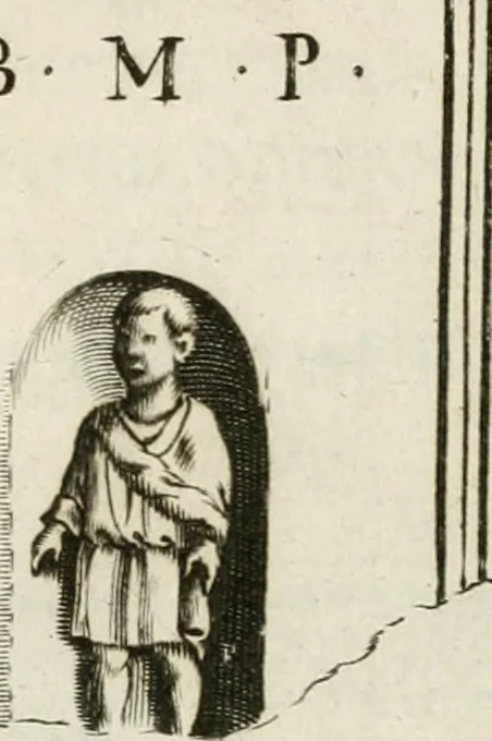 An illustration from Monumenta Patauina, Sertorii Vrsati studio collecta, digesta, explicata, suisque iconibus expressa, 1652, leaf 82