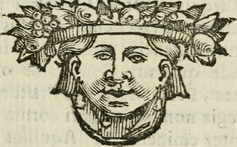 An illustration from Monumenta veteris Antii, hoc est, Inscriptio M. Aquilii et tabula solis Mithrae variis figuris & symbolis exsculpta quae nuper inibi reperta, nunc prodeunt commentari illustrata, & accuratè explicata : accedunt Dissertationes de Beleno et aliis quibusdam Aquilejensium diis. et De colonia Forojuliensi, 1700, leaf 38