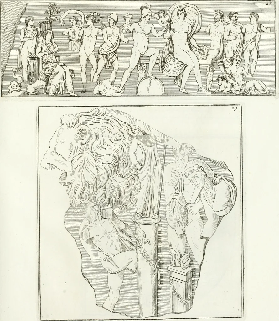 An illustration from Monumenti antichi inediti, 1767, leaf 156