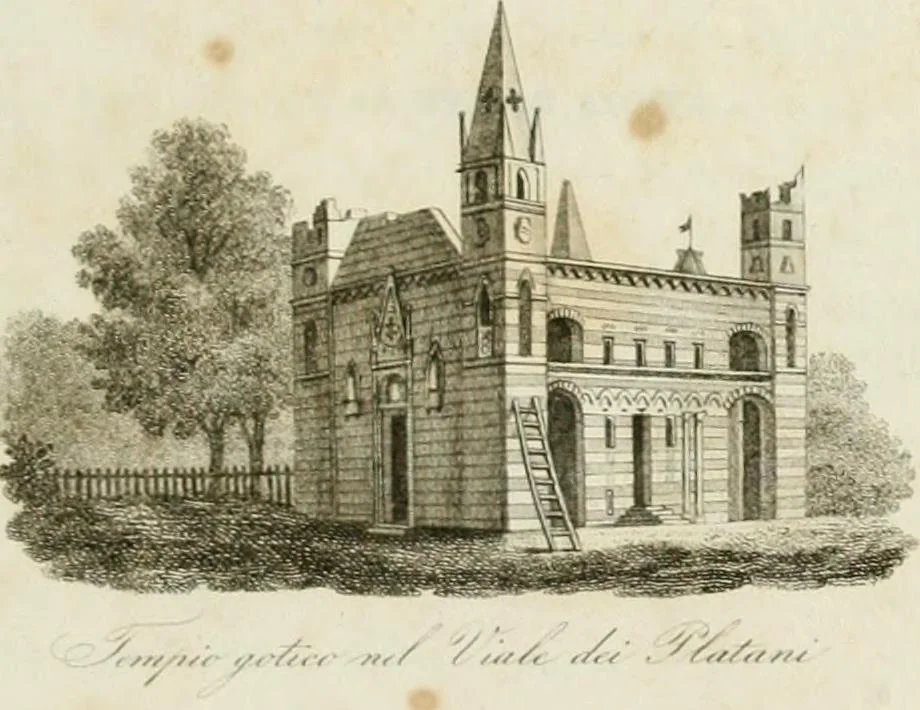 An illustration from Monumenti del Giardino Puccini, 1845, leaf 6