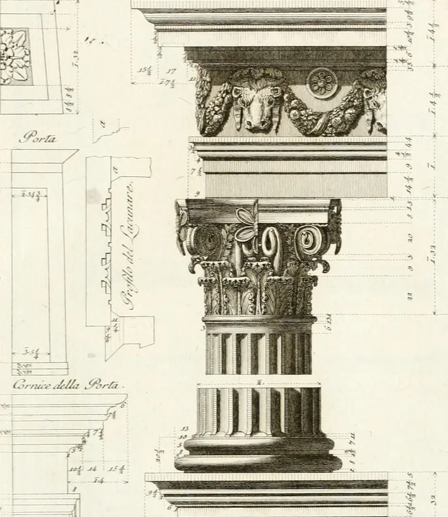 An illustration from Monumenti di fabbriche antiche estratti dai disegni dei piu celebri autori, 1796, leaf 156
