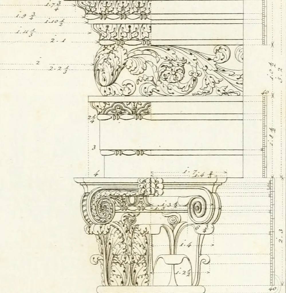 An illustration from Monumenti di fabbriche antiche estratti dai disegni dei piu celebri autori, 1796, leaf 214