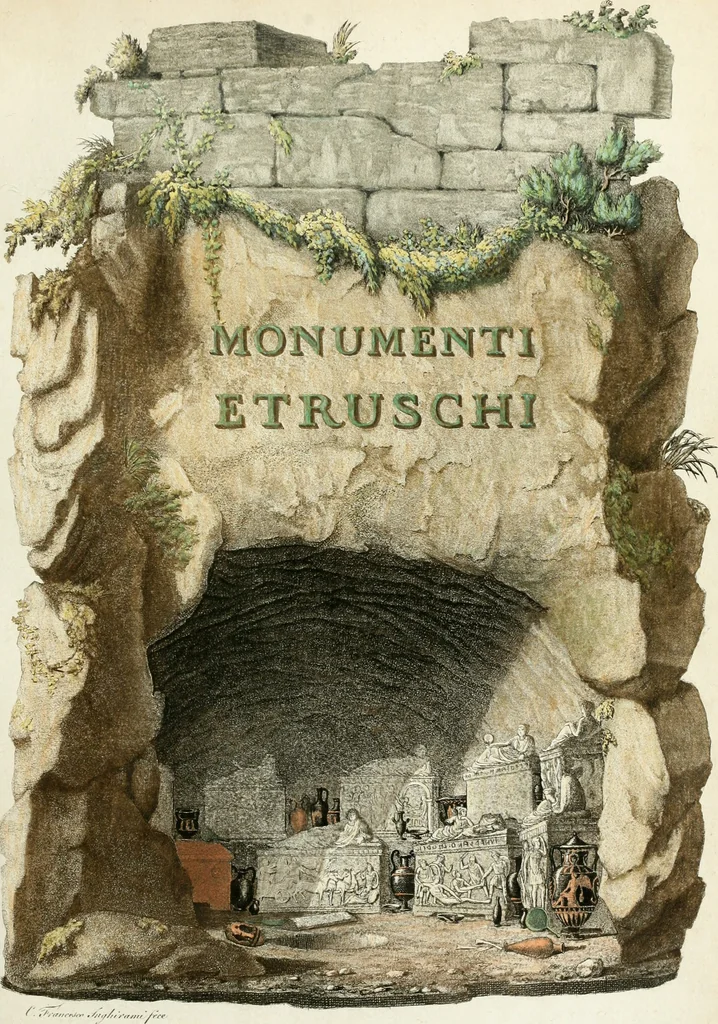 An illustration from Monumenti etruschi o di etrusco nome, 1821, leaf 6