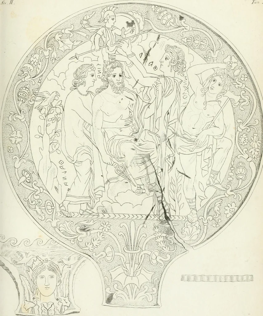An illustration from Monumenti etruschi o di etrusco nome, 1821, leaf 496