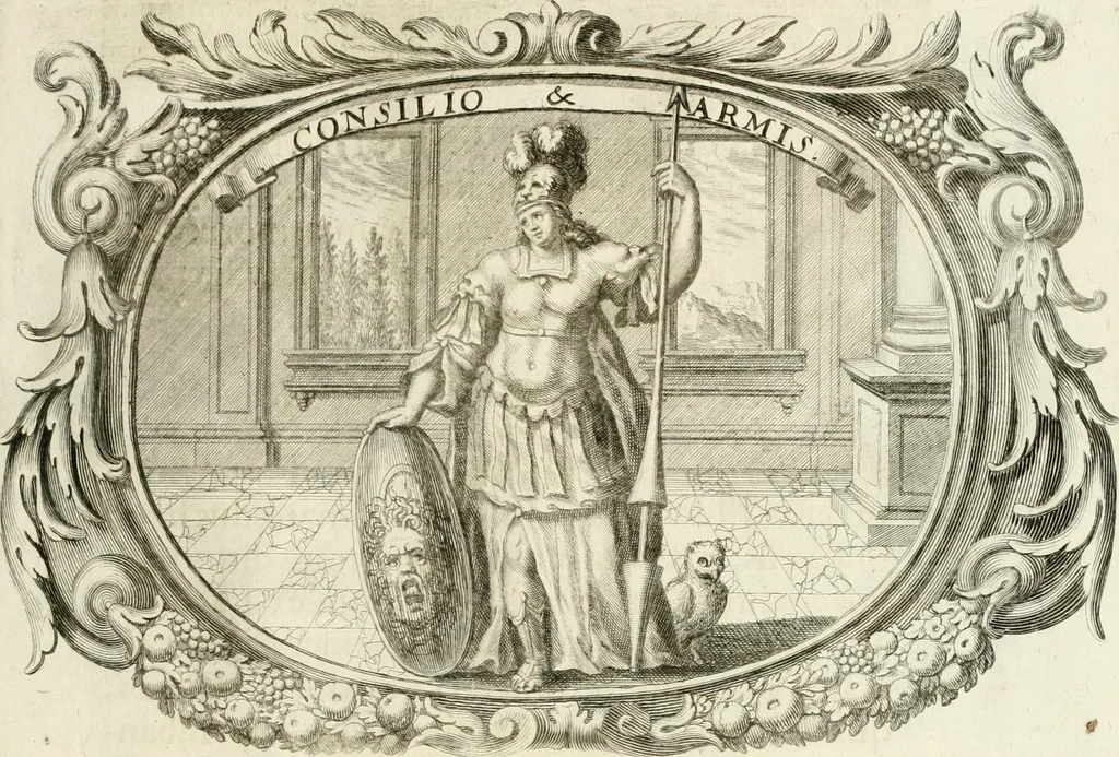 An illustration from Monumentum extremi honoris, perennis virtutis piis manibus serenissimi ac potentissimi principis Ferdinandi Mariae, utriusque Bavariae at superioris Palatinatus ducis ... : in Regio Electorali Templo RR. PP. Clericorum Regularium erectum ac nuncupatum, 1679, leaf 182