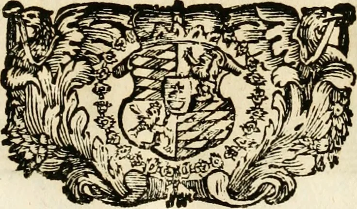 An illustration from Monumentum extremi honoris, perennis virtutis piis manibus serenissimi ac potentissimi principis Ferdinandi Mariae, utriusque Bavariae at superioris Palatinatus ducis ... : in Regio Electorali Templo RR. PP. Clericorum Regularium erectum ac nuncupatum, 1679, leaf 32
