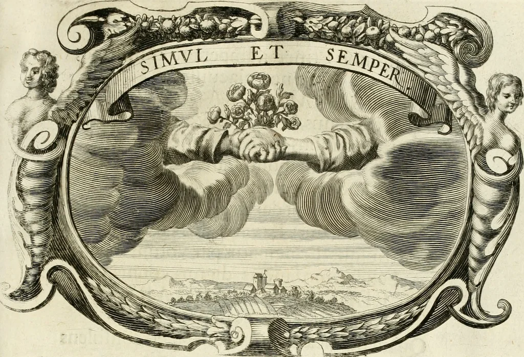 An illustration from Monumentum extremi honoris, perennis virtutis piis manibus serenissimi ac potentissimi principis Ferdinandi Mariae, utriusque Bavariae at superioris Palatinatus ducis ... : in Regio Electorali Templo RR. PP. Clericorum Regularium erectum ac nuncupatum, 1679, leaf 72