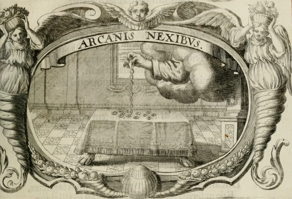 An illustration from Monumentum extremi honoris : perennis virtutis piis manibus serenissimi ac potentissimi principis Ferdinandi Mariae, utriusque Bavariae, ac superioris Palatinatus ducis ... : in Regio Electorali Templo RR. PP. Clericorum Regularium erectum ac nuncupatum, 1679, leaf 112