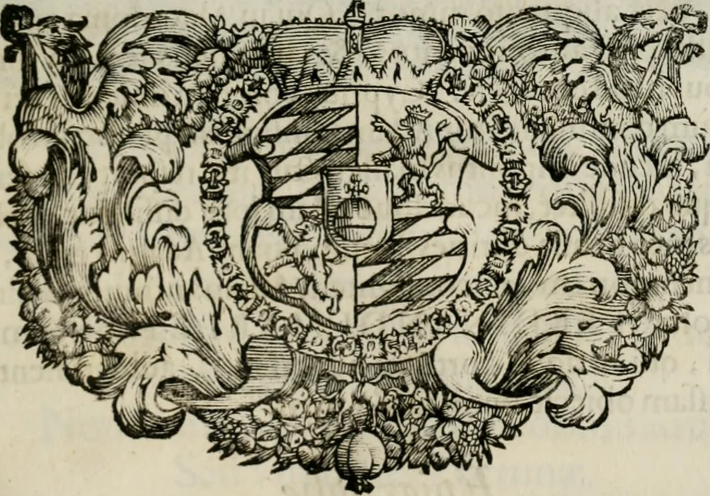 An illustration from Monumentum extremi honoris : perennis virtutis piis manibus serenissimi ac potentissimi principis Ferdinandi Mariae, utriusque Bavariae, ac superioris Palatinatus ducis ... : in Regio Electorali Templo RR. PP. Clericorum Regularium erectum ac nuncupatum, 1679, leaf 126