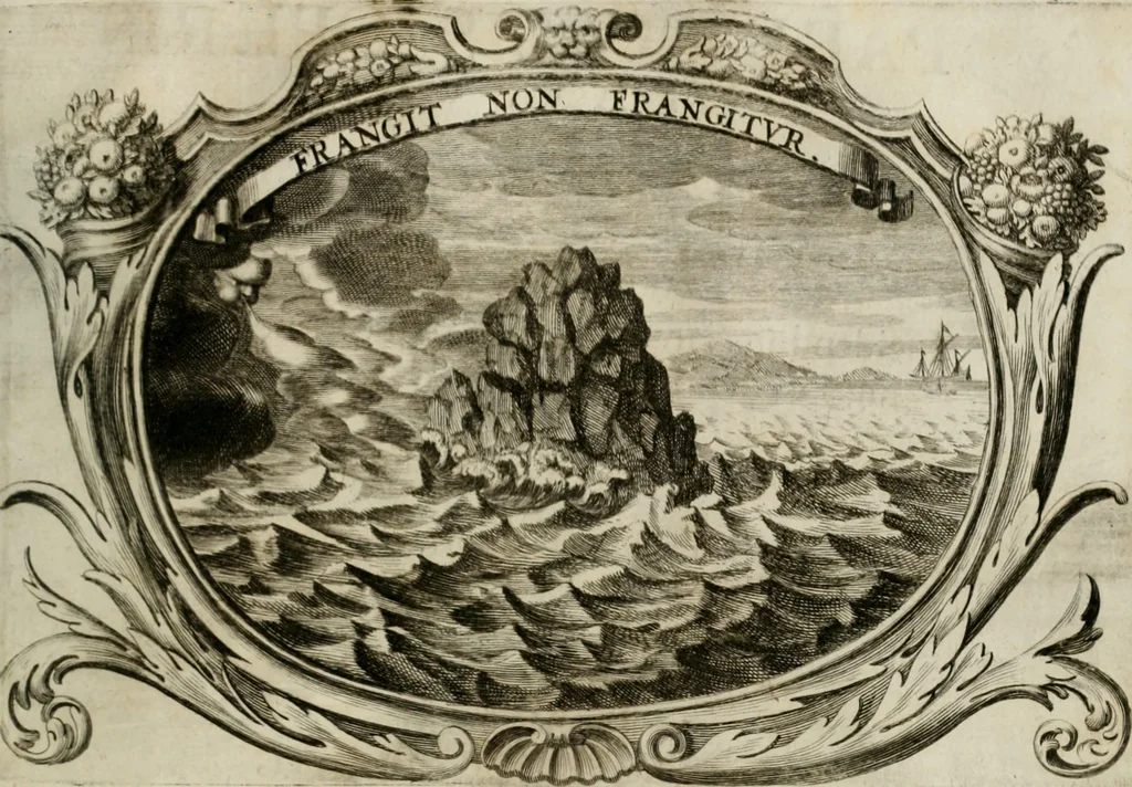 An illustration from Monumentum extremi honoris : perennis virtutis piis manibus serenissimi ac potentissimi principis Ferdinandi Mariae, utriusque Bavariae, ac superioris Palatinatus ducis ... : in Regio Electorali Templo RR. PP. Clericorum Regularium erectum ac nuncupatum, 1679, leaf 186