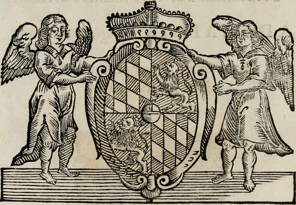 An illustration from Monumentum extremi honoris : perennis virtutis piis manibus serenissimi ac potentissimi principis Ferdinandi Mariae, utriusque Bavariae, ac superioris Palatinatus ducis ... : in Regio Electorali Templo RR. PP. Clericorum Regularium erectum ac nuncupatum, 1679, leaf 33