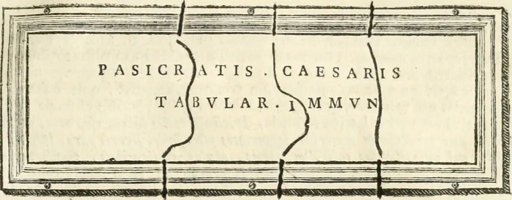 An illustration from Monumentum sive columbarium libertorum et servorum Liviae Augustae et Caesarum : Romae detectum in Via Appia, anno M.D.CC.XXVI., 1727, leaf 110