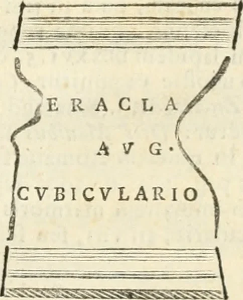 An illustration from Monumentum sive columbarium libertorum et servorum Liviae Augustae et Caesarum : Romae detectum in Via Appia, anno M.D.CC.XXVI., 1727, leaf 128