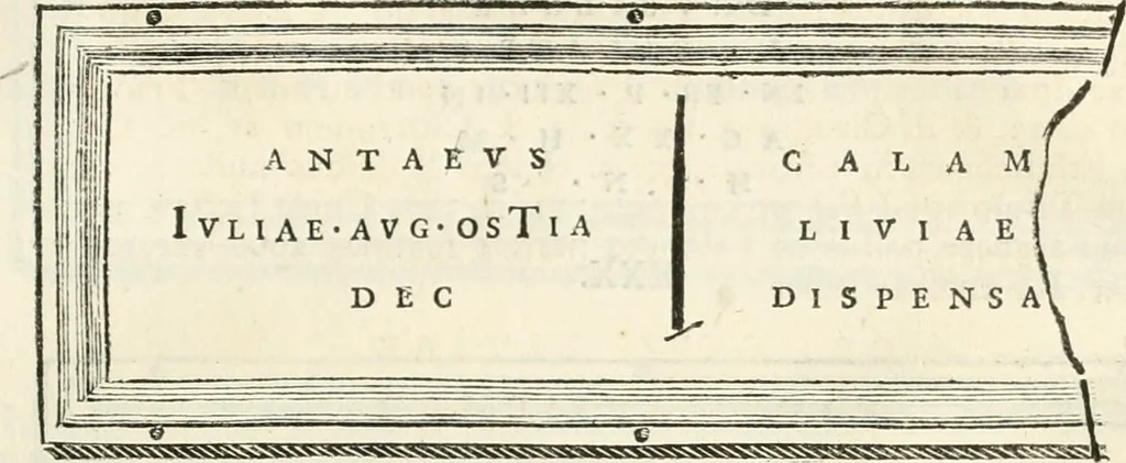 An illustration from Monumentum sive columbarium libertorum et servorum Liviae Augustae et Caesarum : Romae detectum in Via Appia, anno M.D.CC.XXVI., 1727, leaf 132