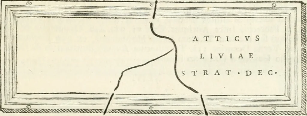 An illustration from Monumentum sive columbarium libertorum et servorum Liviae Augustae et Caesarum : Romae detectum in Via Appia, anno M.D.CC.XXVI., 1727, leaf 142