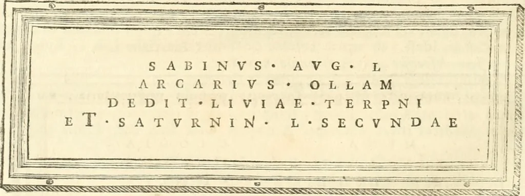 An illustration from Monumentum sive columbarium libertorum et servorum Liviae Augustae et Caesarum : Romae detectum in Via Appia, anno M.D.CC.XXVI., 1727, leaf 171