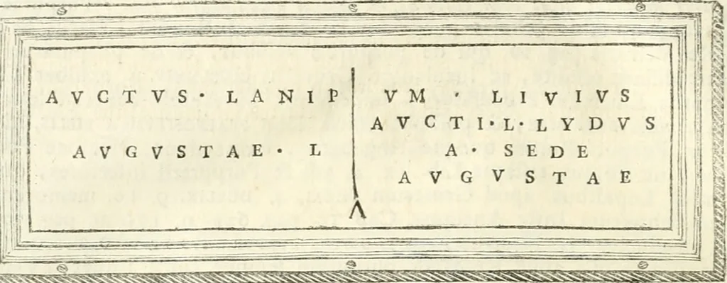 An illustration from Monumentum sive columbarium libertorum et servorum Liviae Augustae et Caesarum : Romae detectum in Via Appia, anno M.D.CC.XXVI., 1727, leaf 177