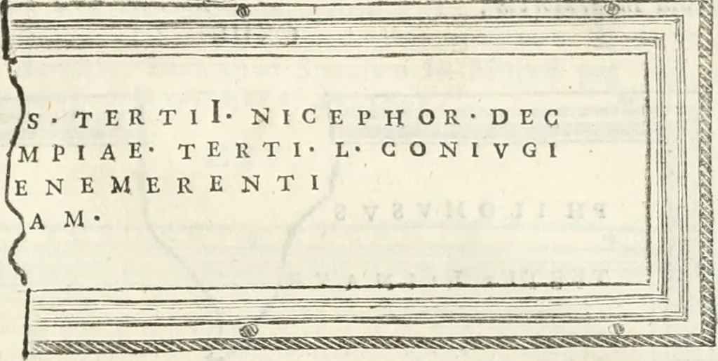 An illustration from Monumentum sive columbarium libertorum et servorum Liviae Augustae et Caesarum : Romae detectum in Via Appia, anno M.D.CC.XXVI., 1727, leaf 188