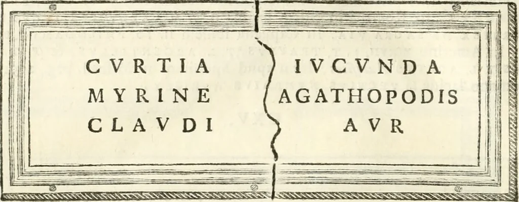 An illustration from Monumentum sive columbarium libertorum et servorum Liviae Augustae et Caesarum : Romae detectum in Via Appia, anno M.D.CC.XXVI., 1727, leaf 191