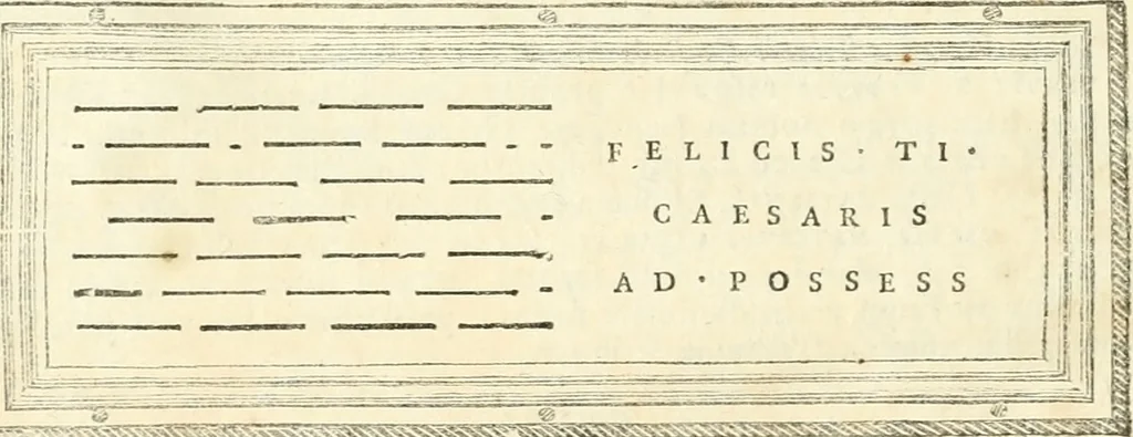 An illustration from Monumentum sive columbarium libertorum et servorum Liviae Augustae et Caesarum : Romae detectum in Via Appia, anno M.D.CC.XXVI., 1727, leaf 201