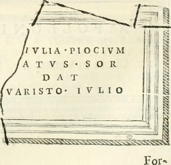 An illustration from Monumentum sive columbarium libertorum et servorum Liviae Augustae et Caesarum : Romae detectum in Via Appia, anno M.D.CC.XXVI., 1727, leaf 209