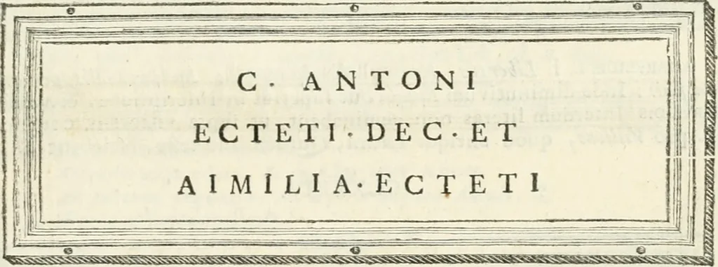 An illustration from Monumentum sive columbarium libertorum et servorum Liviae Augustae et Caesarum : Romae detectum in Via Appia, anno M.D.CC.XXVI., 1727, leaf 222