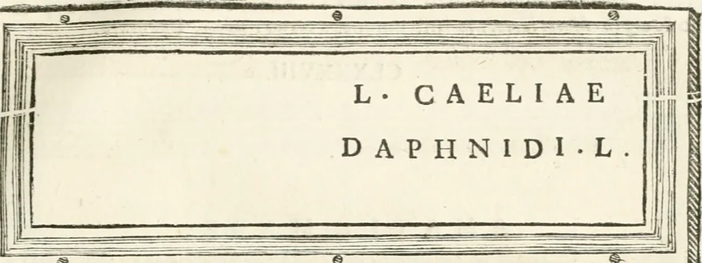 An illustration from Monumentum sive columbarium libertorum et servorum Liviae Augustae et Caesarum : Romae detectum in Via Appia, anno M.D.CC.XXVI., 1727, leaf 224