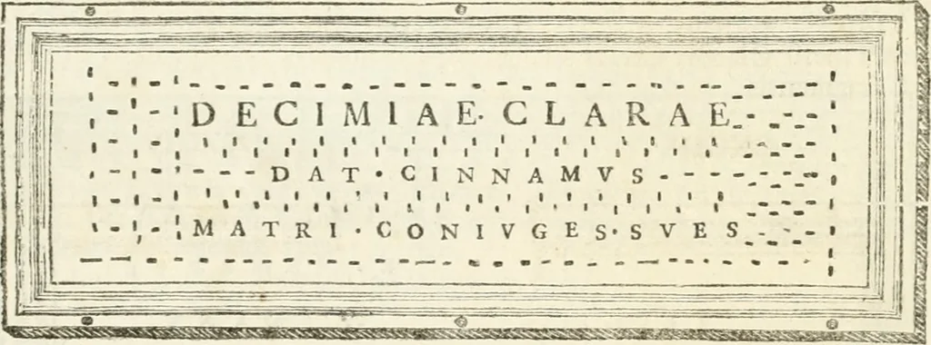An illustration from Monumentum sive columbarium libertorum et servorum Liviae Augustae et Caesarum : Romae detectum in Via Appia, anno M.D.CC.XXVI., 1727, leaf 228