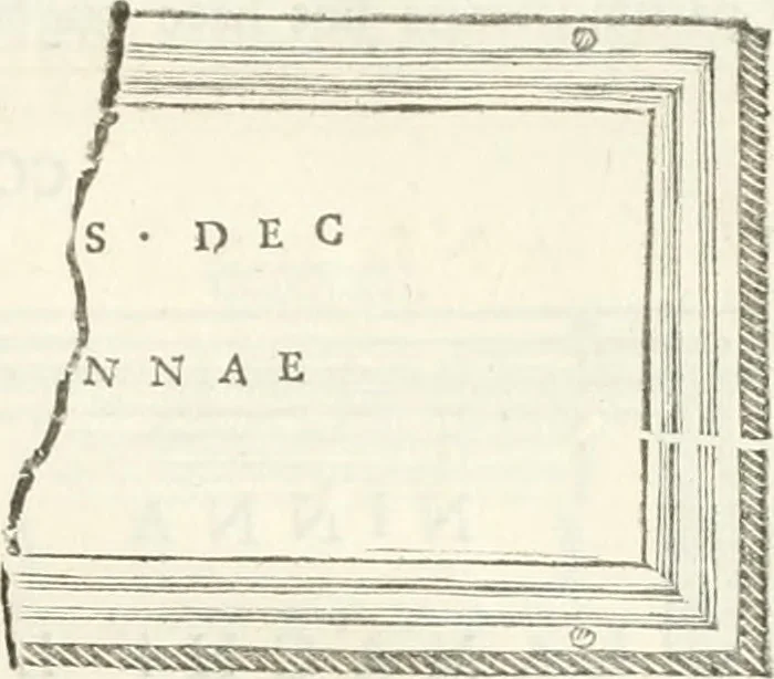An illustration from Monumentum sive columbarium libertorum et servorum Liviae Augustae et Caesarum : Romae detectum in Via Appia, anno M.D.CC.XXVI., 1727, leaf 238
