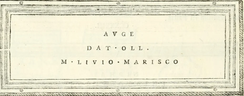 An illustration from Monumentum sive columbarium libertorum et servorum Liviae Augustae et Caesarum : Romae detectum in Via Appia, anno M.D.CC.XXVI., 1727, leaf 241
