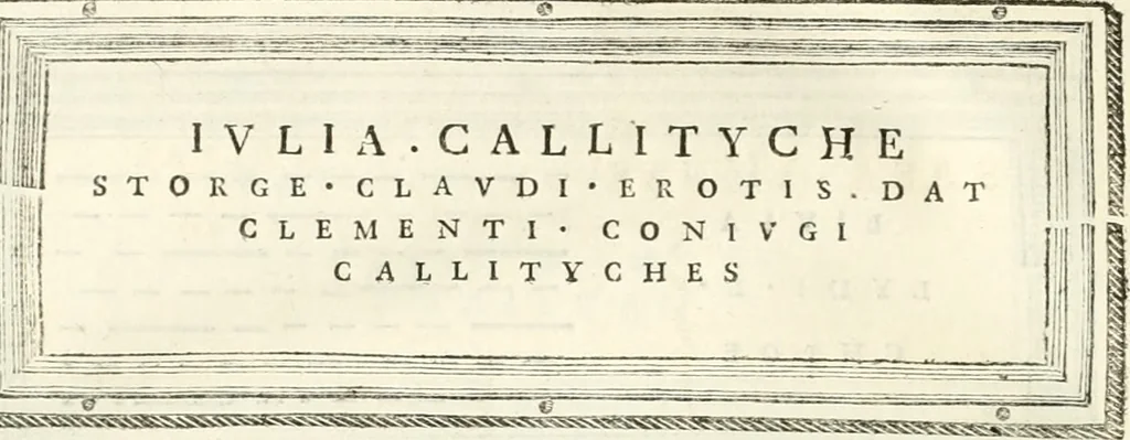 An illustration from Monumentum sive columbarium libertorum et servorum Liviae Augustae et Caesarum : Romae detectum in Via Appia, anno M.D.CC.XXVI., 1727, leaf 243