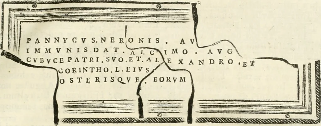 An illustration from Monumentum sive columbarium libertorum et servorum Liviae Augustae et Caesarum : Romae detectum in Via Appia, anno M.D.CC.XXVI., 1727, leaf 254