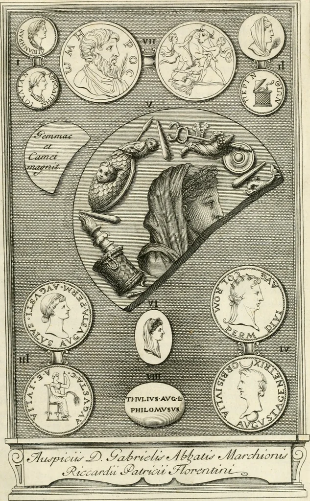 An illustration from Monumentum sive columbarium libertorum et servorum Liviae Augustae et Caesarum : Romae detectum in Via Appia, anno M.D.CC.XXVI., 1727, leaf 26