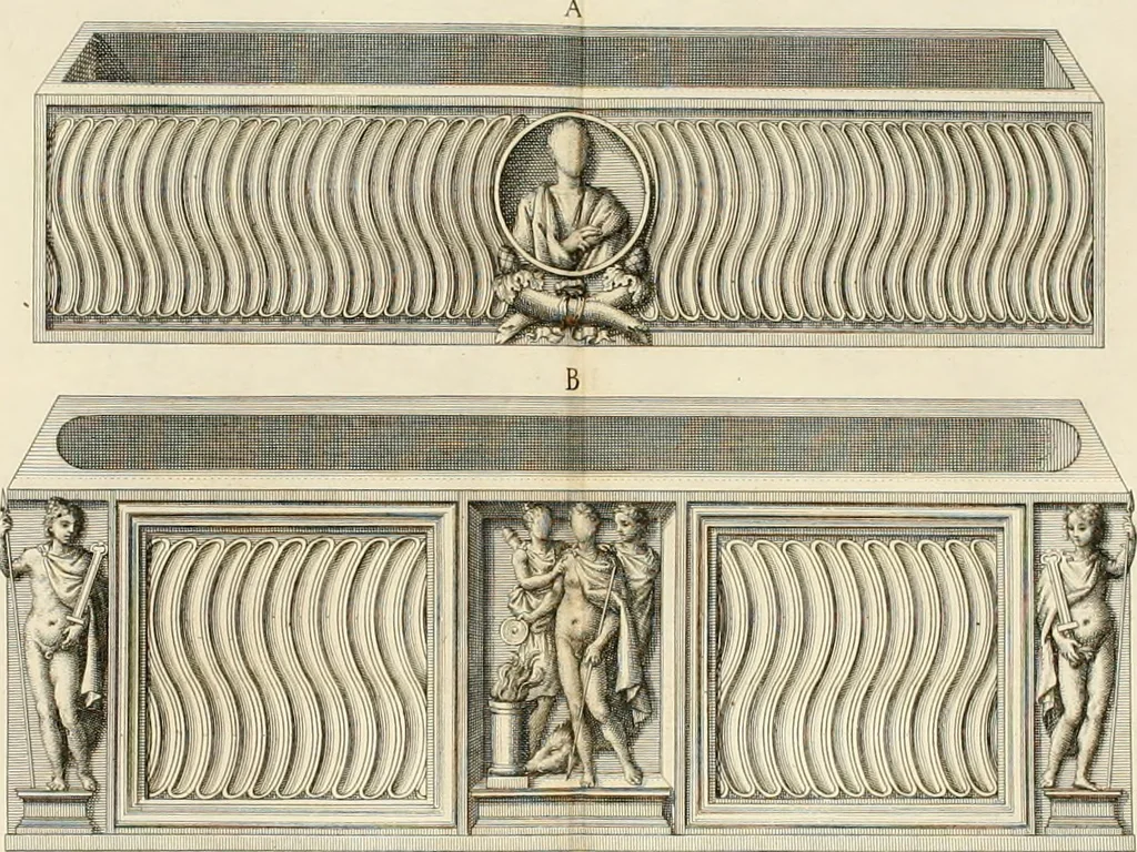 An illustration from Monumentum sive columbarium libertorum et servorum Liviae Augustae et Caesarum : Romae detectum in Via Appia, anno M.D.CC.XXVI., 1727, leaf 313