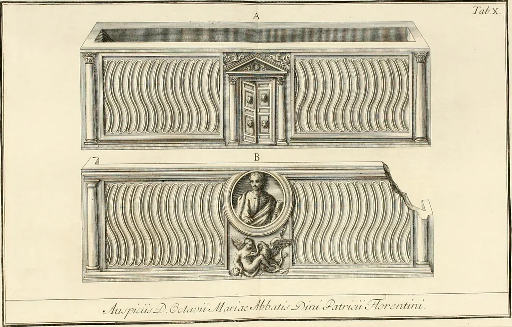 An illustration from Monumentum sive columbarium libertorum et servorum Liviae Augustae et Caesarum : Romae detectum in Via Appia, anno M.D.CC.XXVI., 1727, leaf 314