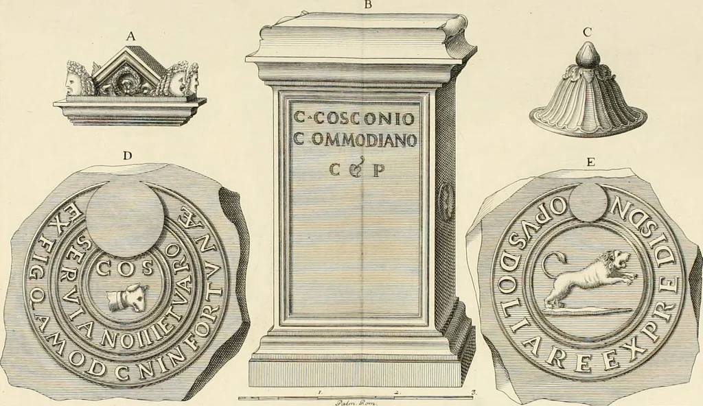 An illustration from Monumentum sive columbarium libertorum et servorum Liviae Augustae et Caesarum : Romae detectum in Via Appia, anno M.D.CC.XXVI., 1727, leaf 325