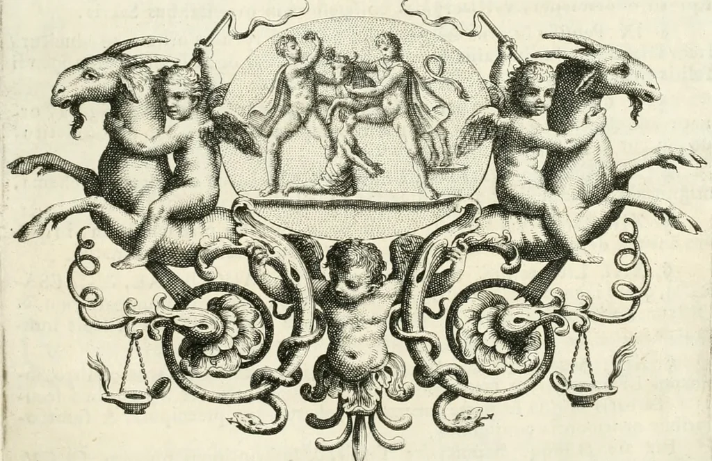 An illustration from Monumentum sive columbarium libertorum et servorum Liviae Augustae et Caesarum : Romae detectum in Via Appia, anno M.D.CC.XXVI., 1727, leaf 38
