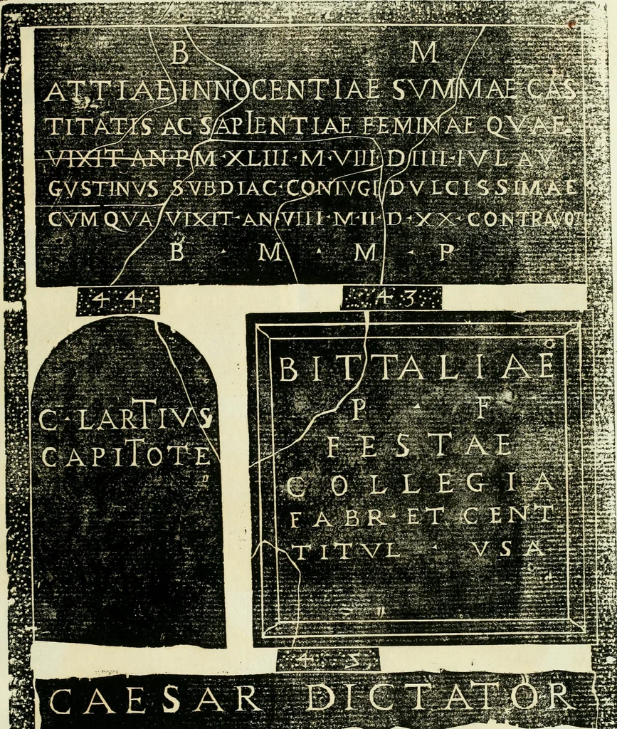 An illustration from Monvmenta antiqva vrbis et agri Brixiani, 1564, leaf 12