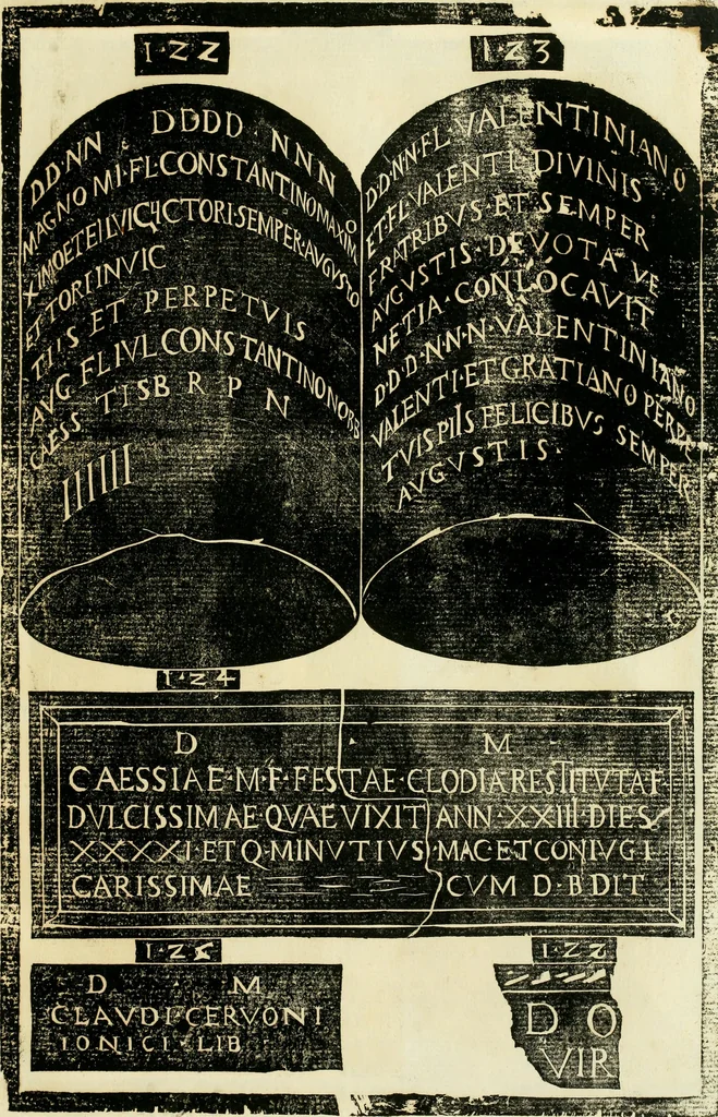 An illustration from Monvmenta antiqva vrbis et agri Brixiani, 1564, leaf 44