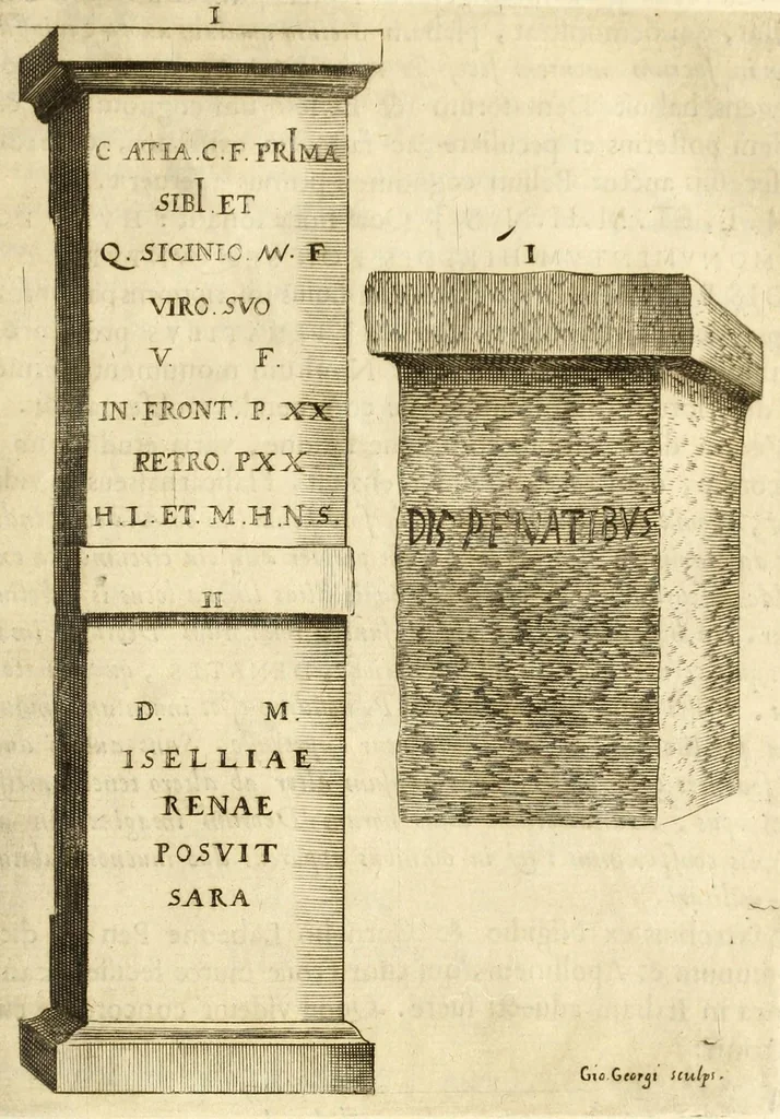 An illustration from Monvmenta patavina Sertorii Vrsati stvdio collecta, digesta, explicata, suisque iconibus expressa ., 1652, leaf 203