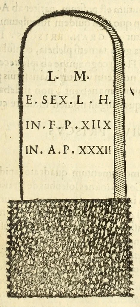 An illustration from Monvmenta patavina Sertorii Vrsati stvdio collecta, digesta, explicata, suisque iconibus expressa ., 1652, leaf 273