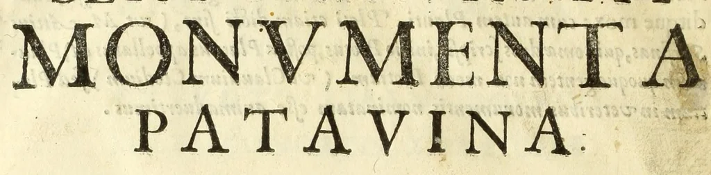 An illustration from Monvmenta patavina Sertorii Vrsati stvdio collecta, digesta, explicata, suisque iconibus expressa ., 1652, leaf 362