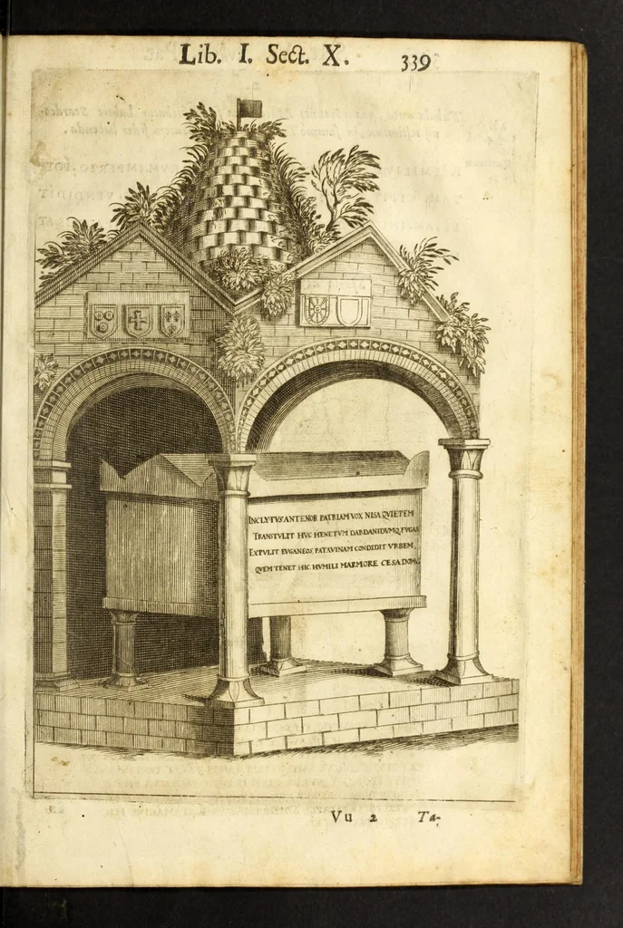 An illustration from Monvmenta patavina Sertorii Vrsati stvdio collecta, digesta, explicata, suisque iconibus expressa ., 1652, leaf 363