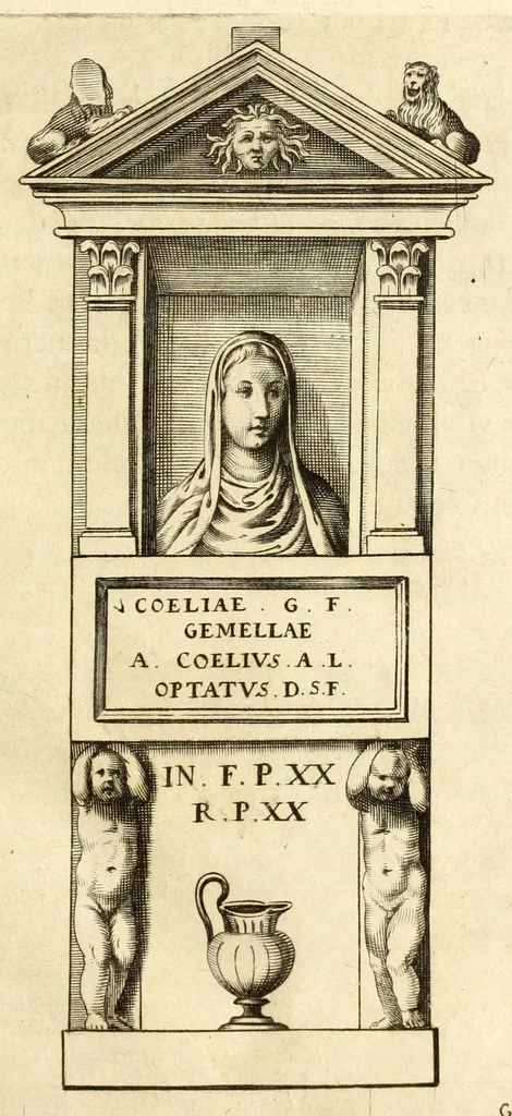 An illustration from Monvmenta patavina Sertorii Vrsati stvdio collecta, digesta, explicata, suisque iconibus expressa ., 1652, leaf 45