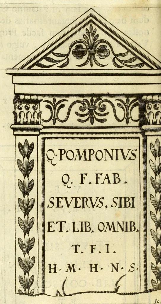 An illustration from Monvmenta patavina Sertorii Vrsati stvdio collecta, digesta, explicata, suisque iconibus expressa ., 1652, leaf 64