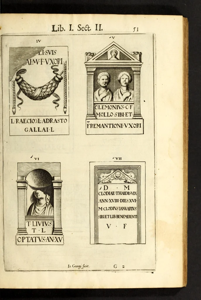 An illustration from Monvmenta patavina Sertorii Vrsati stvdio collecta, digesta, explicata, suisque iconibus expressa ., 1652, leaf 73