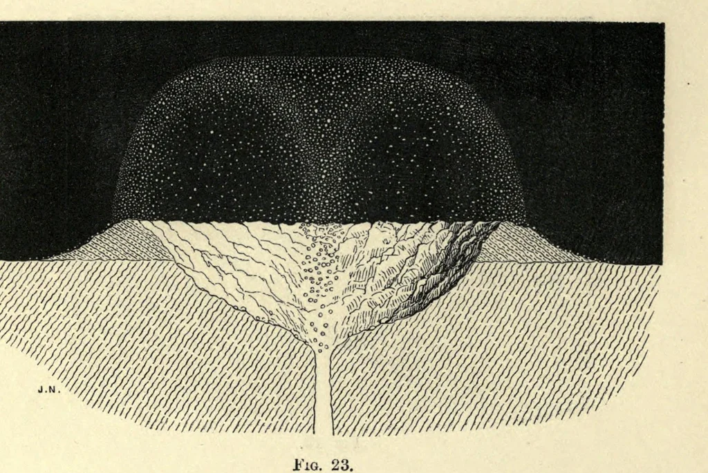 An illustration from The moon : considered as a planet, a world, and a satellite, 1874, leaf 162