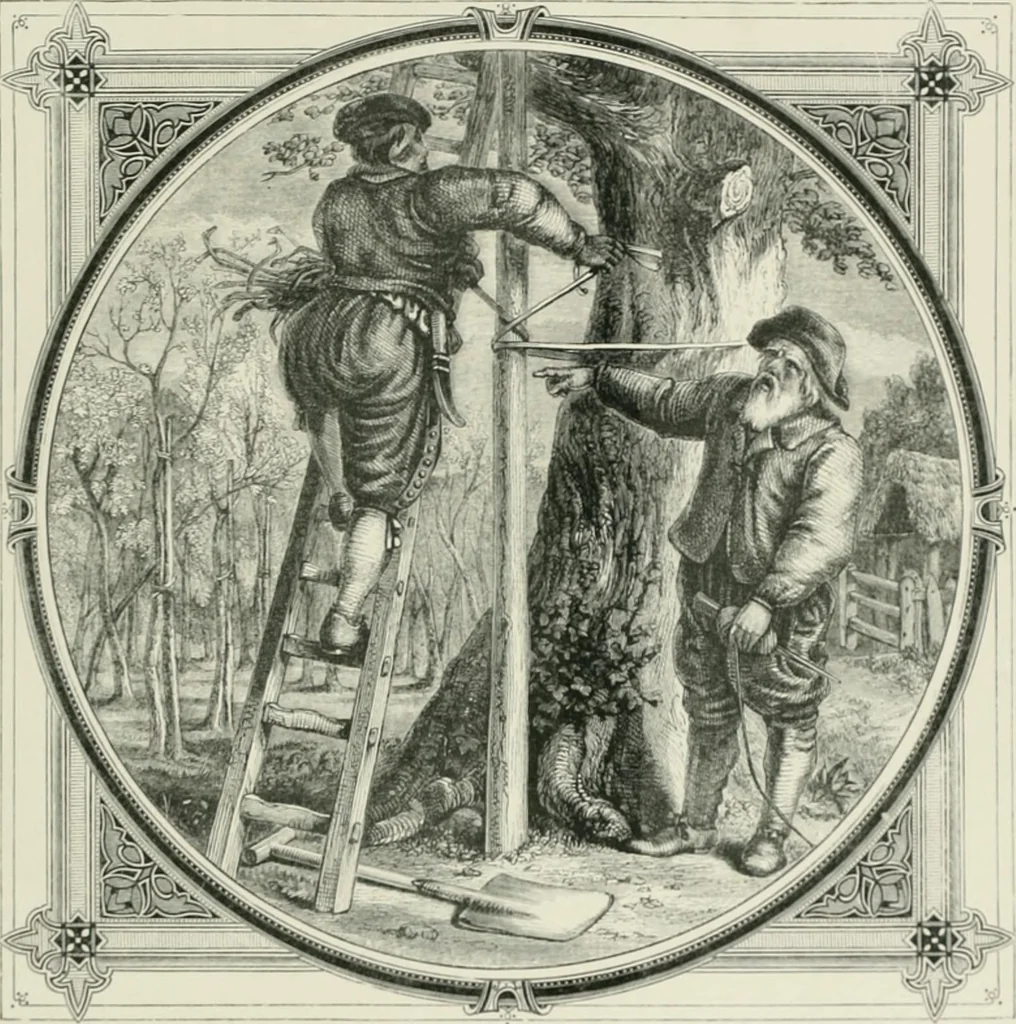 An illustration from Moral emblems : with aphorisms, adages, and proverbs, of all ages and nations, from Jacob Cats and Robert Farlie : with illustrations freely rendered, from designs found in their works, 1860, leaf 100